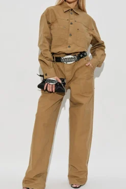 Dsquared2 BRĄZOWY Bawełniany kombinezon