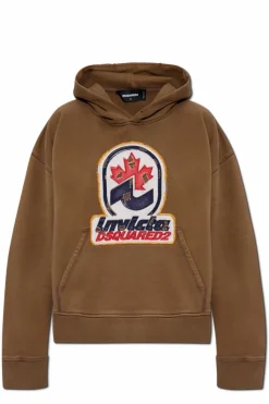 Dsquared2 BRĄZOWY Bluza z kapturem