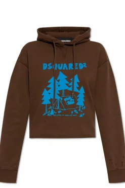 Dsquared2 BRĄZOWY Bluza z logo
