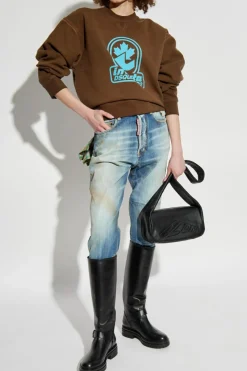Dsquared2 BRĄZOWY Bluza z nadrukiem