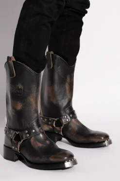 Dsquared2 BRĄZOWY Skórzane botki