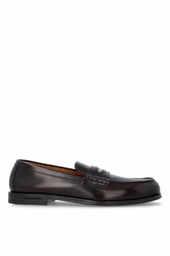 Dsquared2 BRĄZOWY Skórzane loafersy