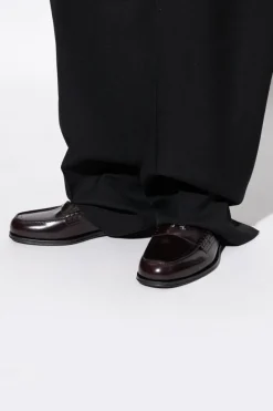 Dsquared2 BRĄZOWY Skórzane loafersy