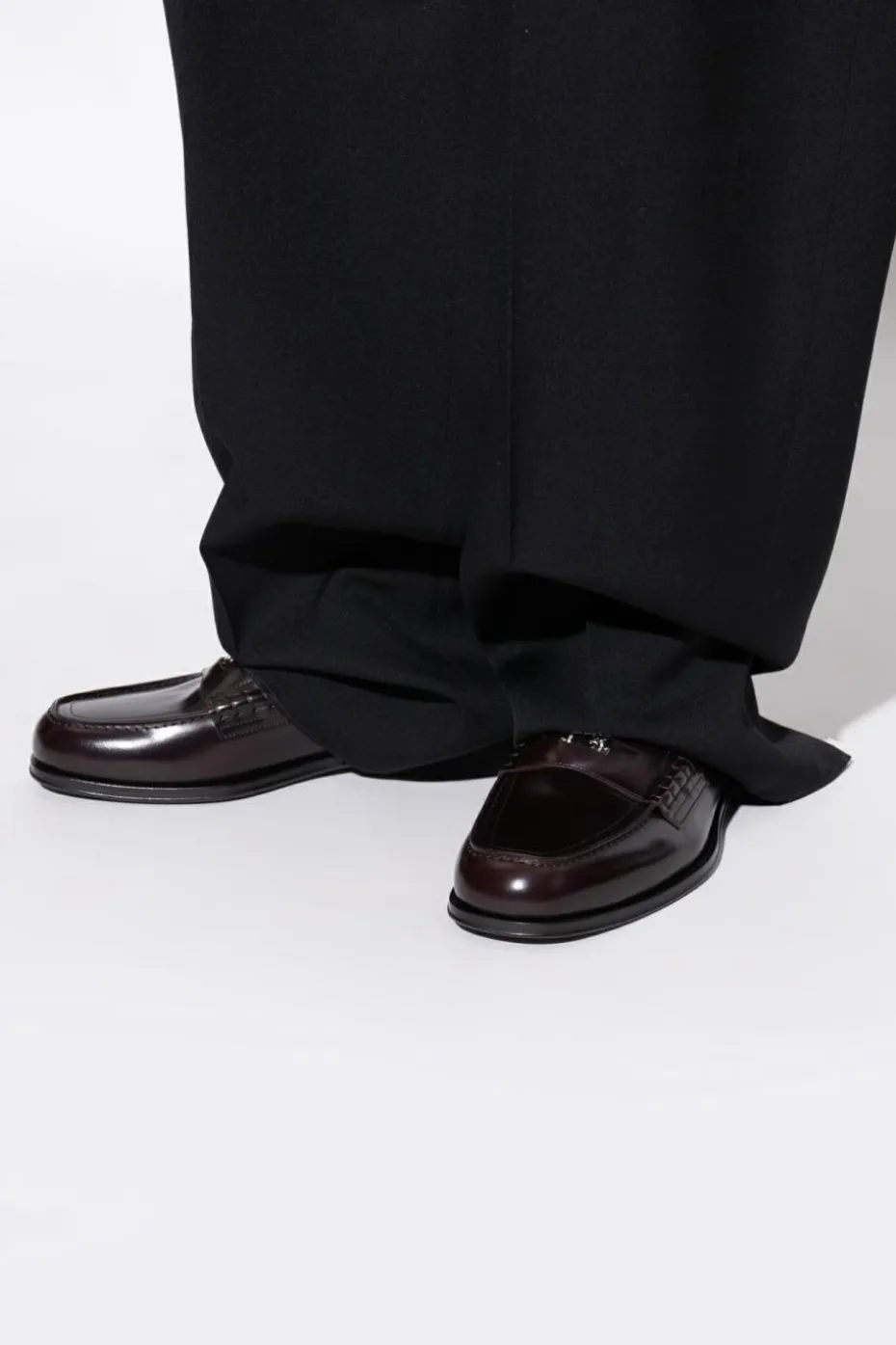 Dsquared2 BRĄZOWY Skórzane loafersy
