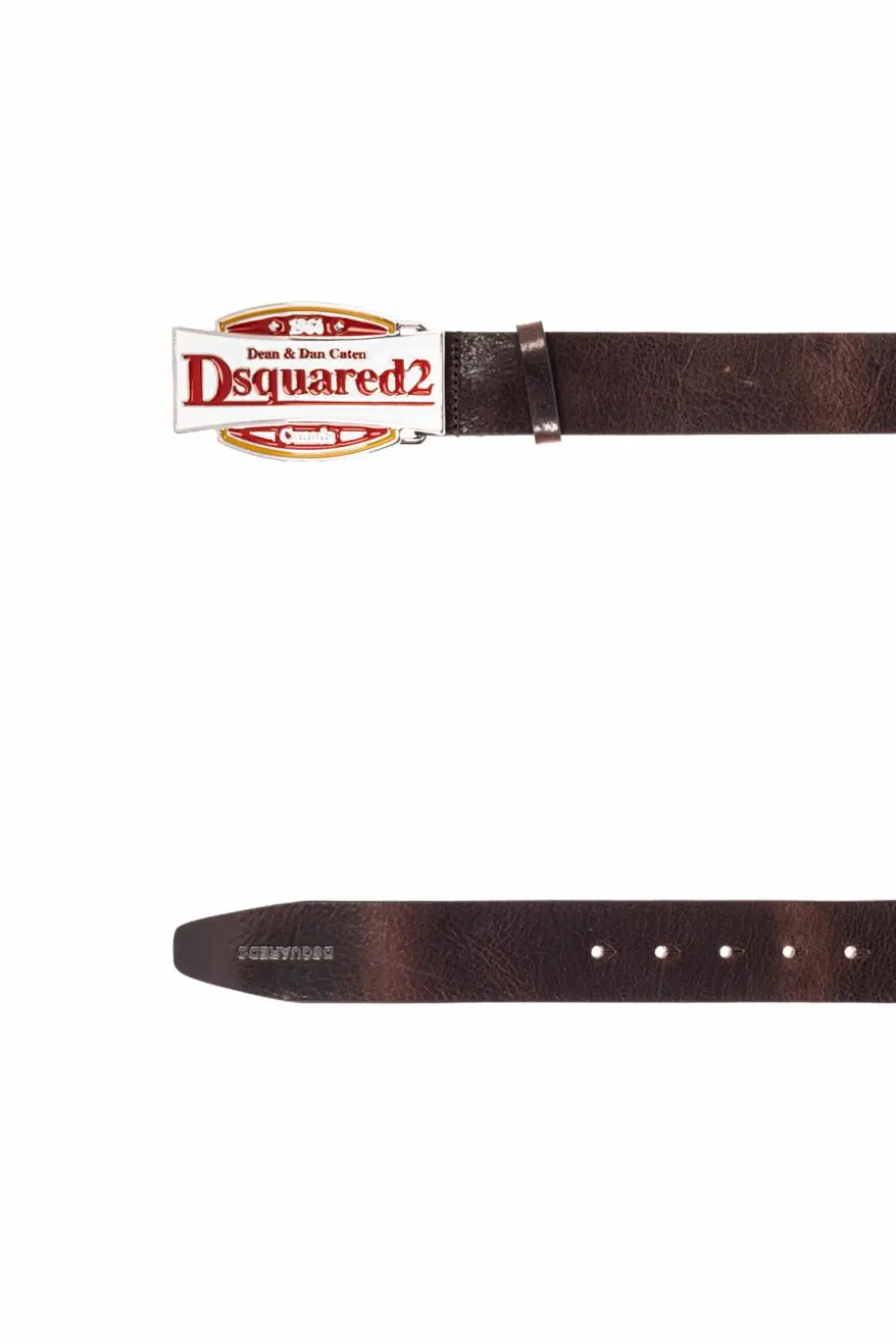 Dsquared2 BRĄZOWY Skórzany pasek