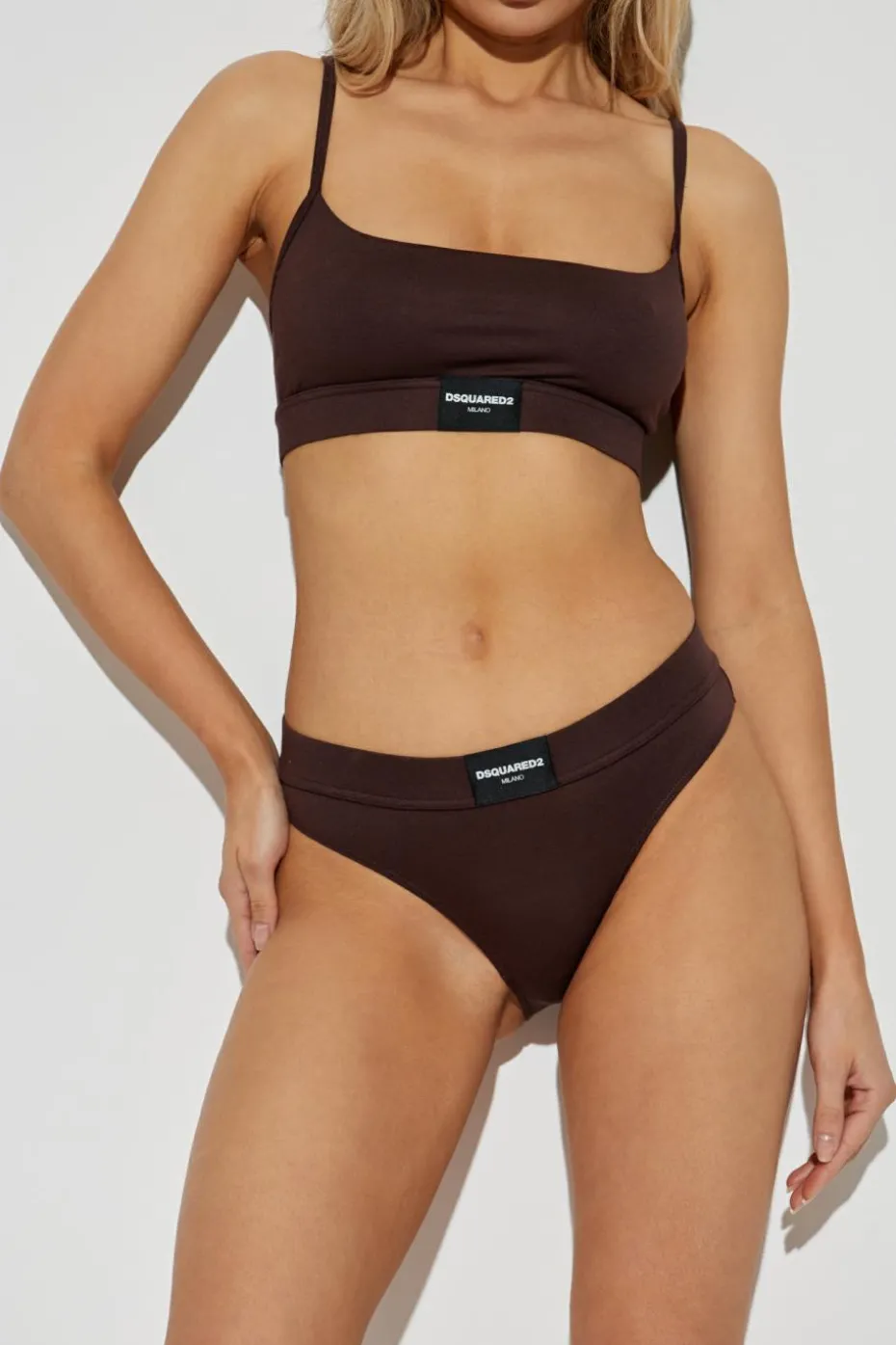 Dsquared2 BRĄZOWY Slipy z logo