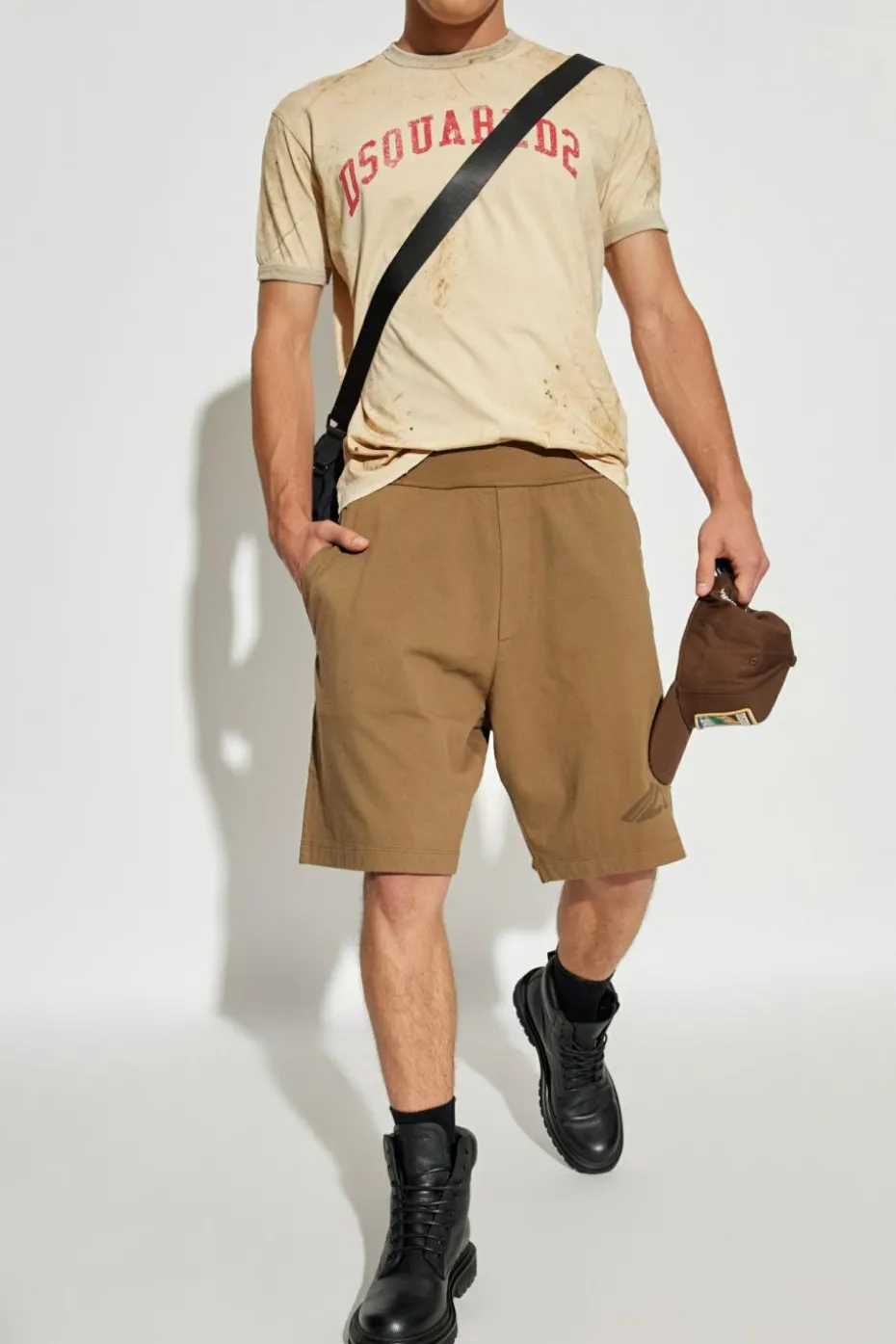 Dsquared2 BRĄZOWY Szorty z logo