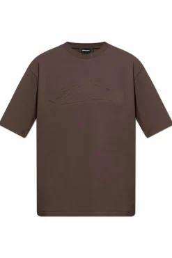 Dsquared2 BRĄZOWY T-shirt z logo