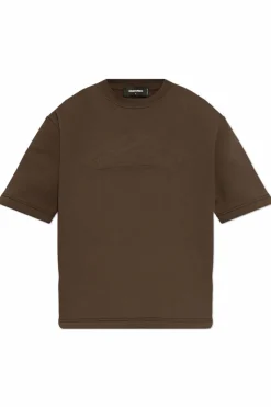 Dsquared2 BRĄZOWY T-shirt z logo