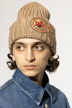 Dsquared2 BRĄZOWY Wełniana czapka