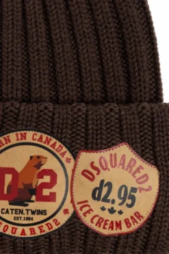 Dsquared2 BRĄZOWY Wełniana czapka