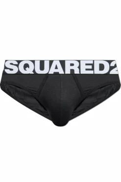 Dsquared2 CZARNY Bawełniane slipy z logo
