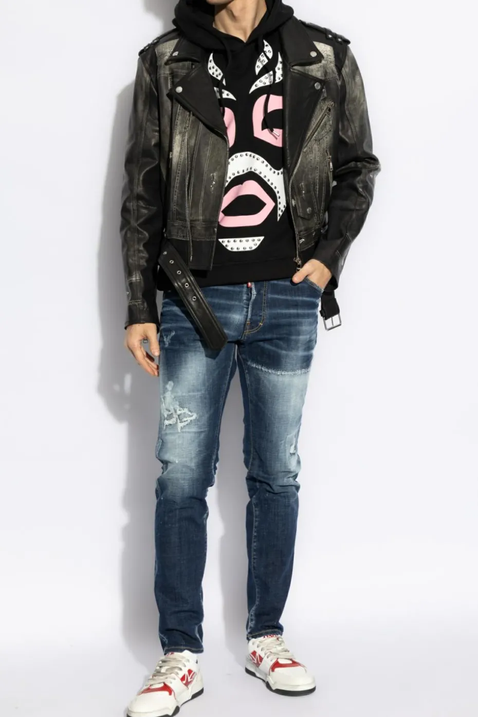 Dsquared2 CZARNY Bluza z aplikacją