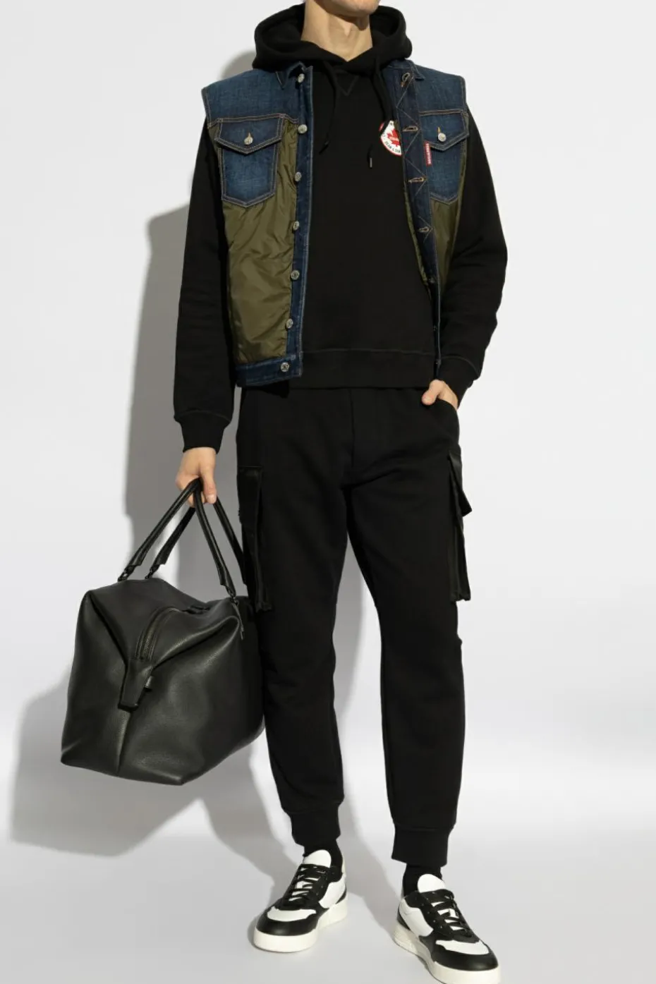 Dsquared2 CZARNY Bluza z kapturem