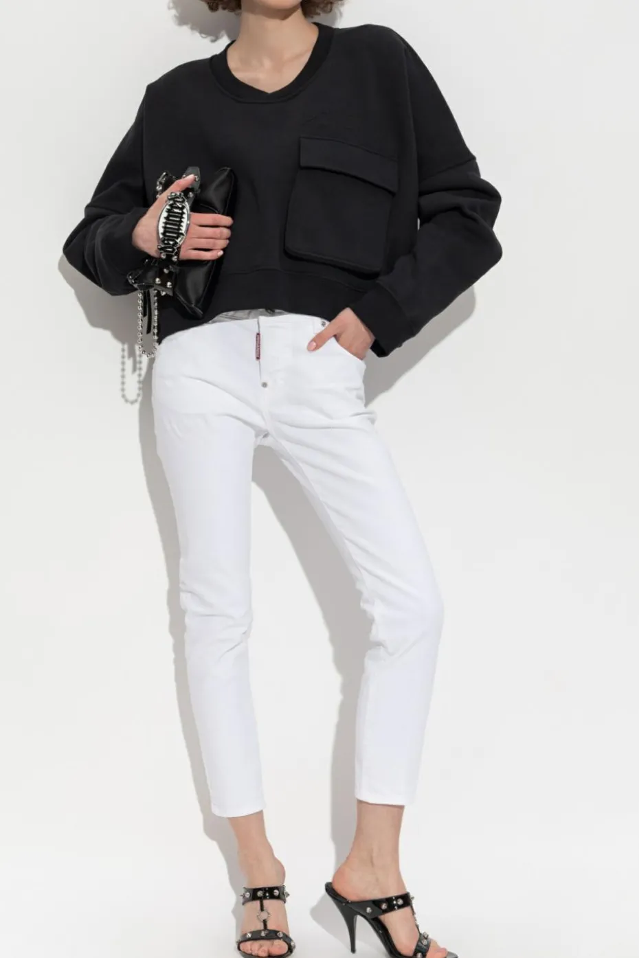 Dsquared2 CZARNY Bluza z kieszenią