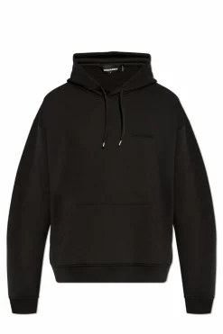 Dsquared2 CZARNY Bluza z kapturem