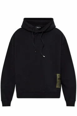 Dsquared2 CZARNY Bluza z kapturem