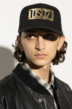 Dsquared2 CZARNY Czapka z daszkiem