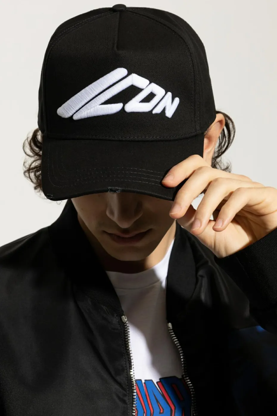Dsquared2 CZARNY Czapka z daszkiem