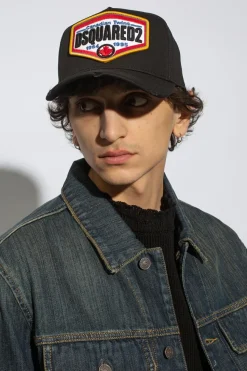 Dsquared2 CZARNY Czapka z daszkiem