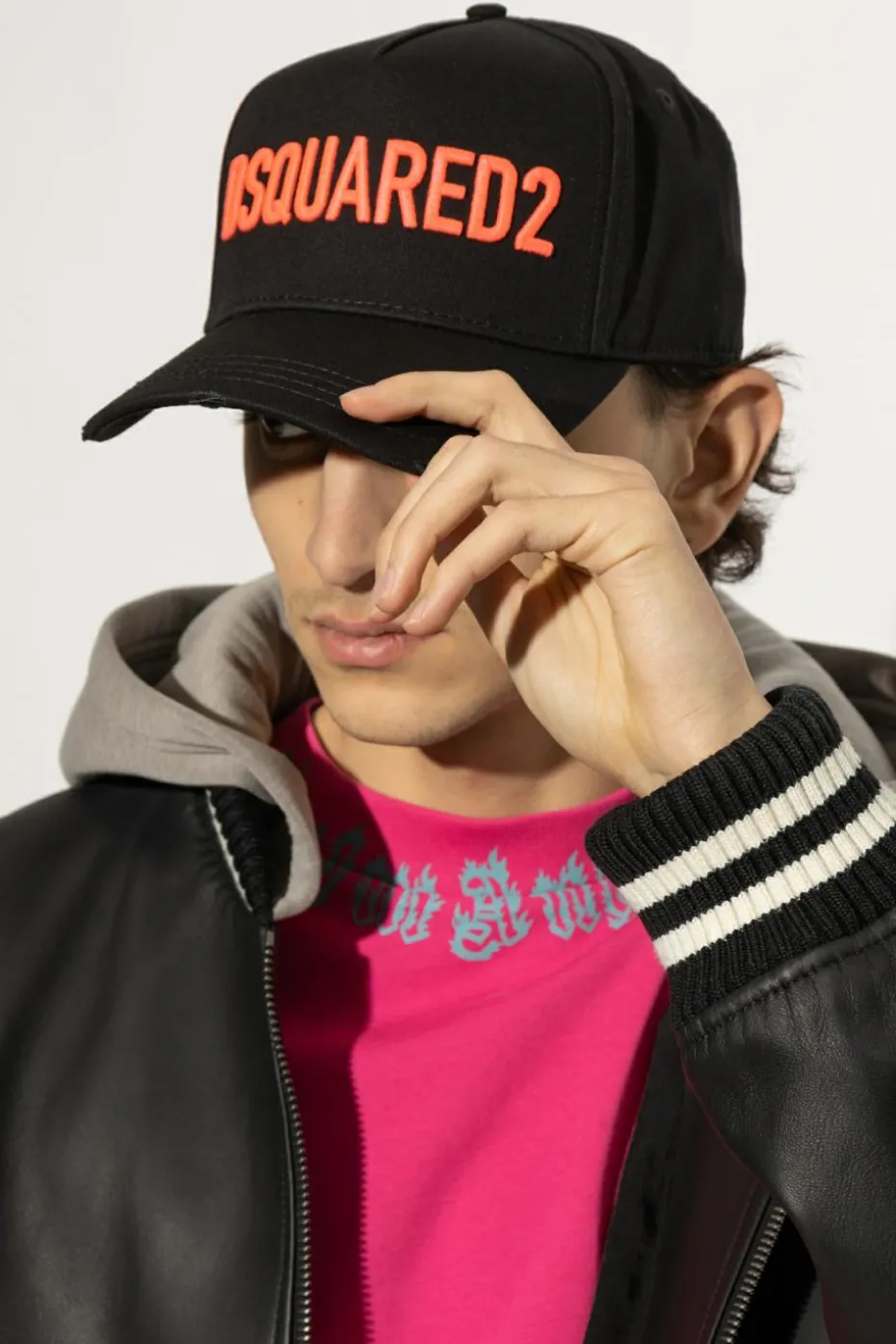 Dsquared2 CZARNY Czapka z daszkiem