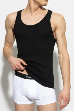 Dsquared2 CZARNY Dwupak t-shirtów bez rękawów
