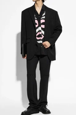 Dsquared2 CZARNY Dwurzędowa marynarka