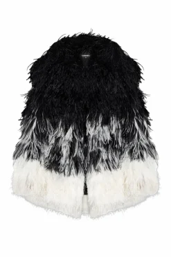 Dsquared2 CZARNY Futro ze strusia