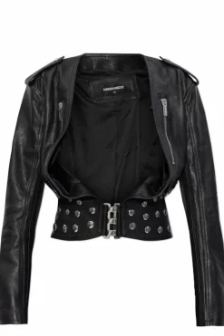 Dsquared2 CZARNY Kurtka skórzana
