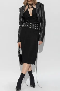 Dsquared2 CZARNY Kurtka skórzana