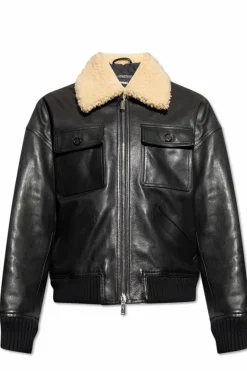 Dsquared2 CZARNY Kurtka skórzana