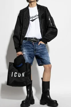 Dsquared2 CZARNY Kurtka typu `bomber` z efektem `vintage`