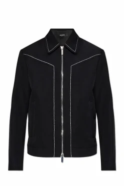 Dsquared2 CZARNY Kurtka z dekoracyjnymi przeszyciami