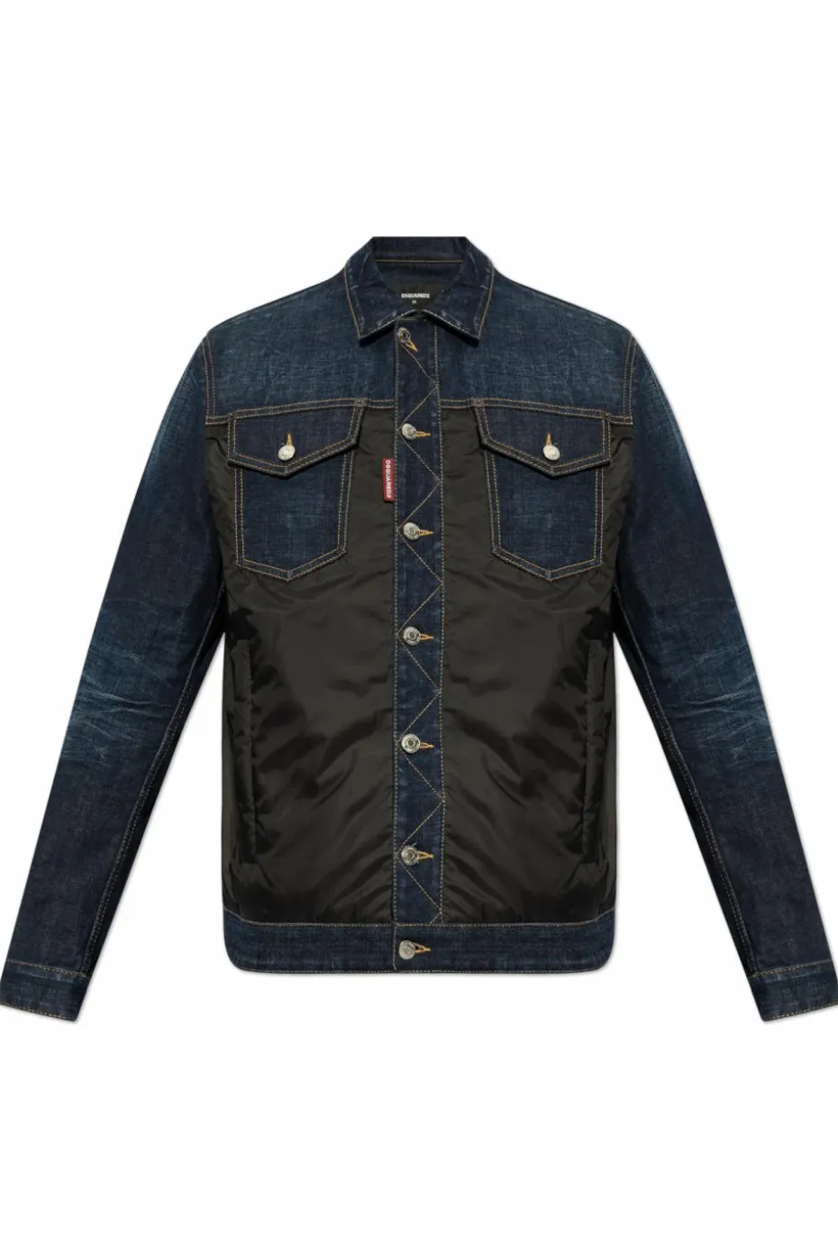 Dsquared2 CZARNY Kurtka z łączonych materiałów