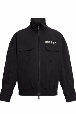 Dsquared2 CZARNY Kurtka z nadrukowanym logo