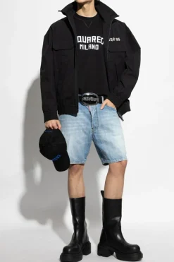 Dsquared2 CZARNY Kurtka z nadrukowanym logo