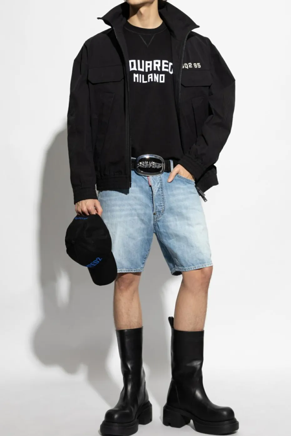 Dsquared2 CZARNY Kurtka z nadrukowanym logo