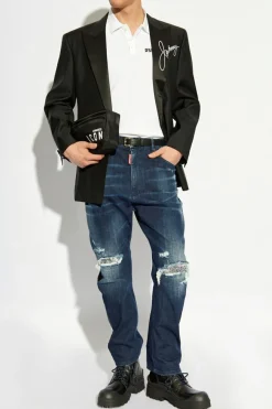 Dsquared2 CZARNY Marynarka z nadrukiem