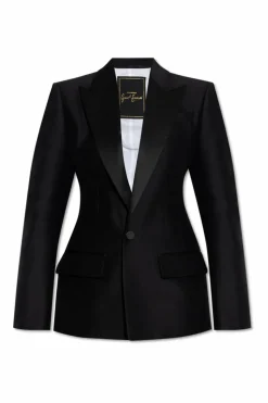 Dsquared2 CZARNY Marynarka z satynowymi wstawkami