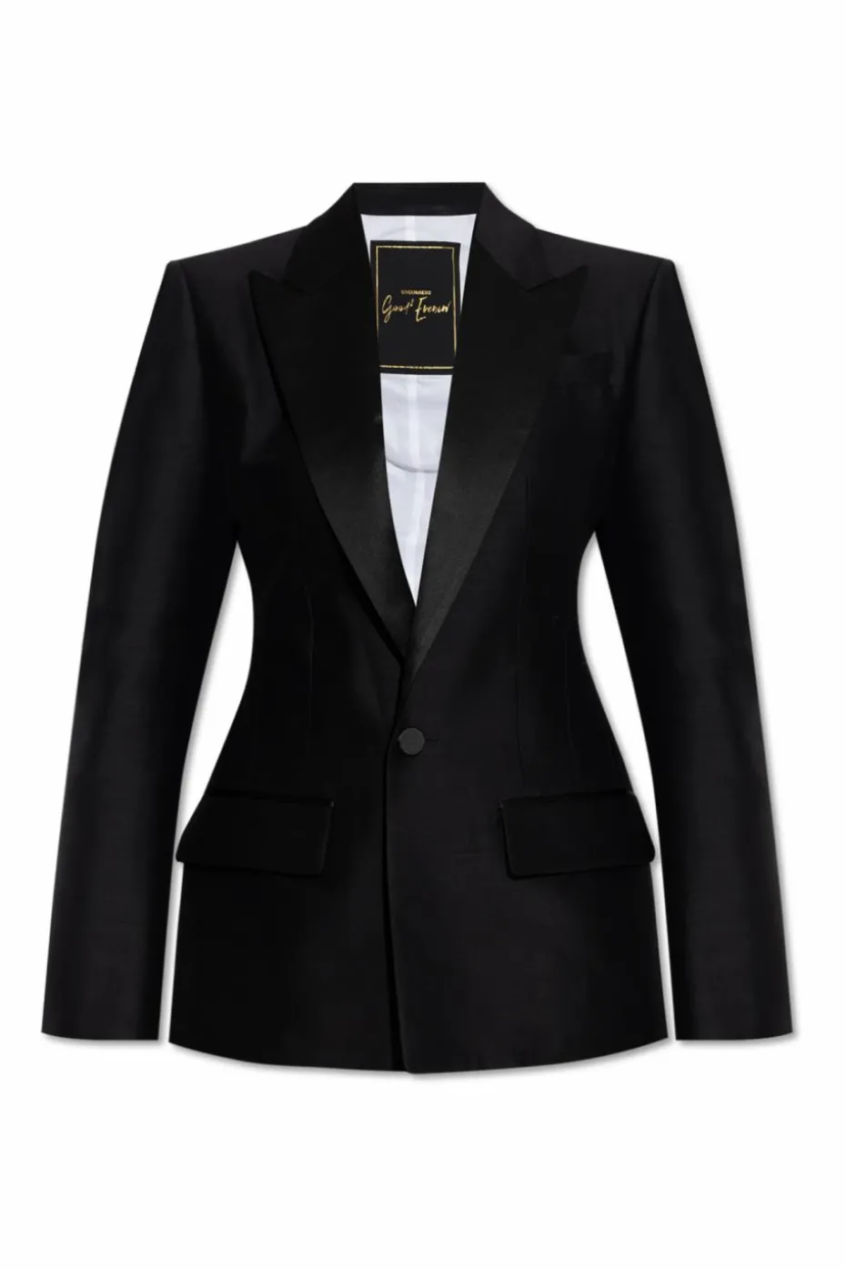 Dsquared2 CZARNY Marynarka z satynowymi wstawkami
