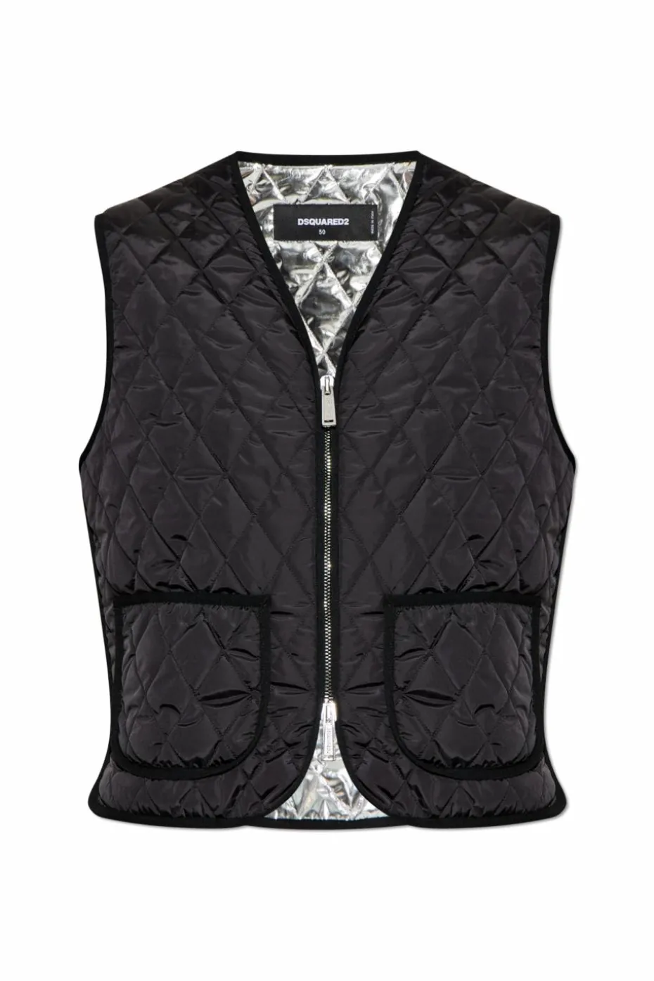 Dsquared2 CZARNY Pikowana kamizelka