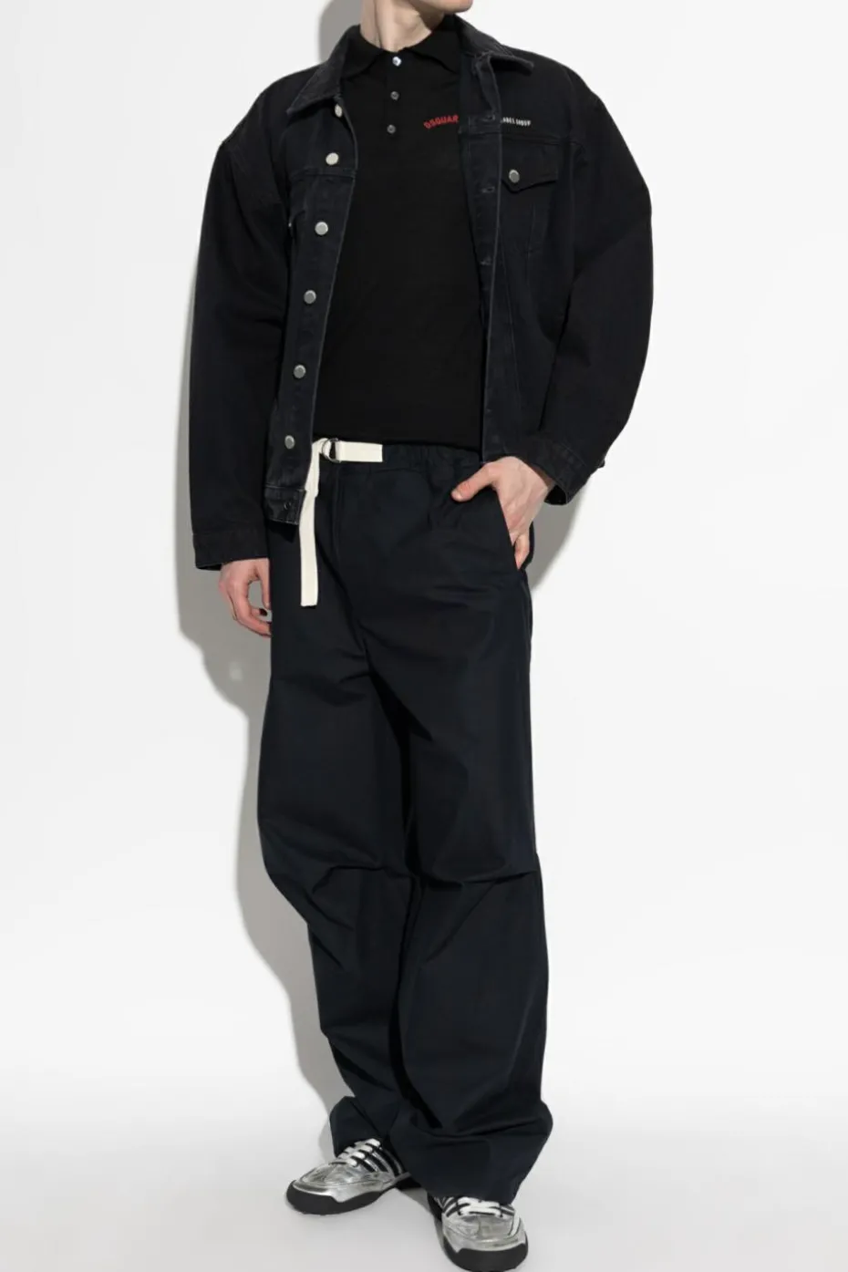 Dsquared2 CZARNY Polo z logo
