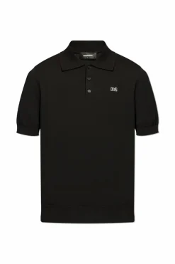 Dsquared2 CZARNY Polo z logo