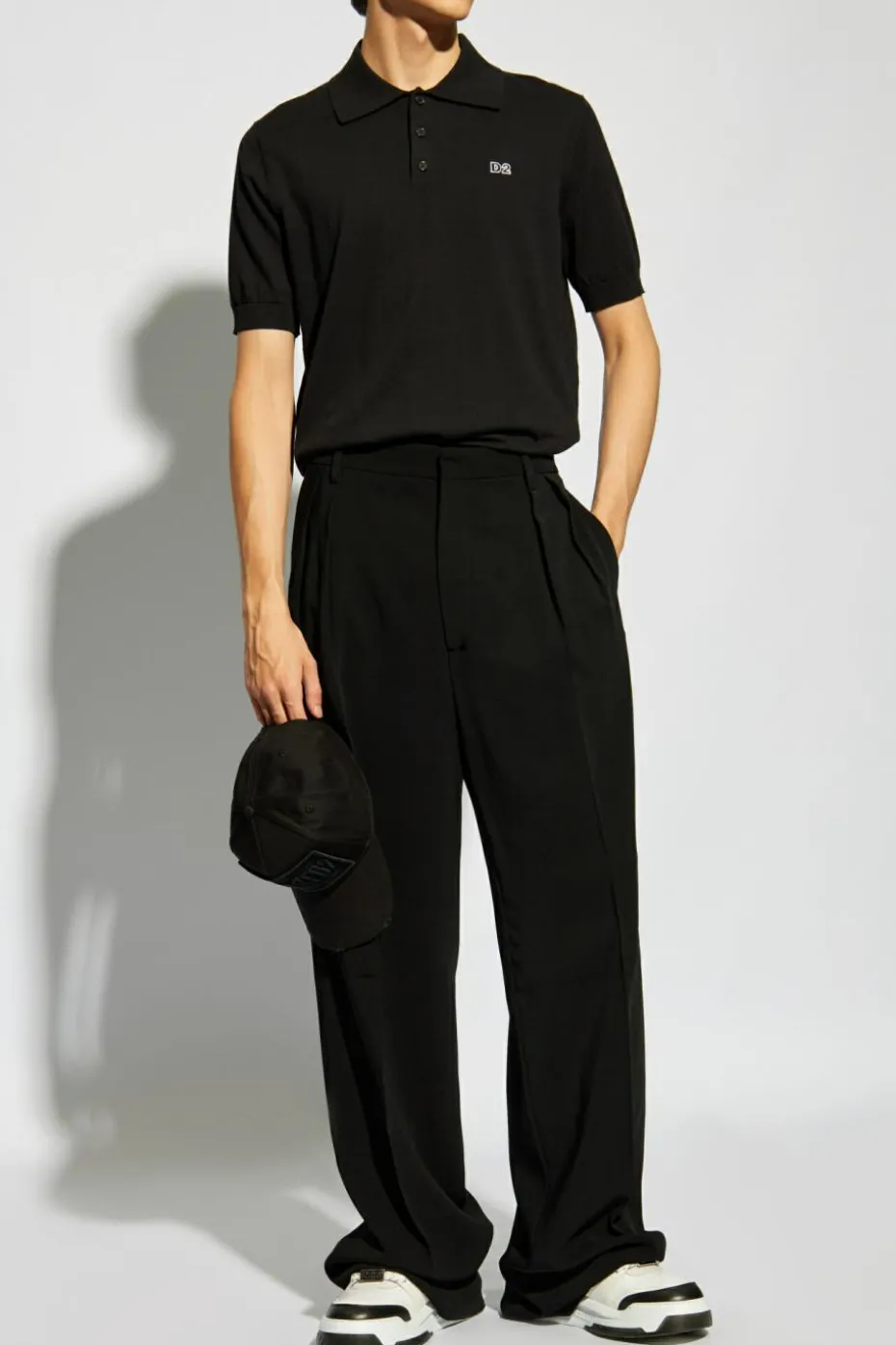 Dsquared2 CZARNY Polo z logo
