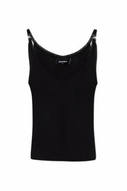 Dsquared2 CZARNY Prążkowany top