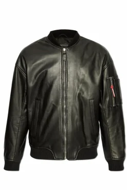 Dsquared2 CZARNY Skórzana kurtka