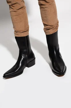 Dsquared2 CZARNY Skórzane botki ‘Wanderer’