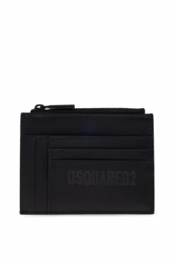 Dsquared2 CZARNY Skórzane etui na karty