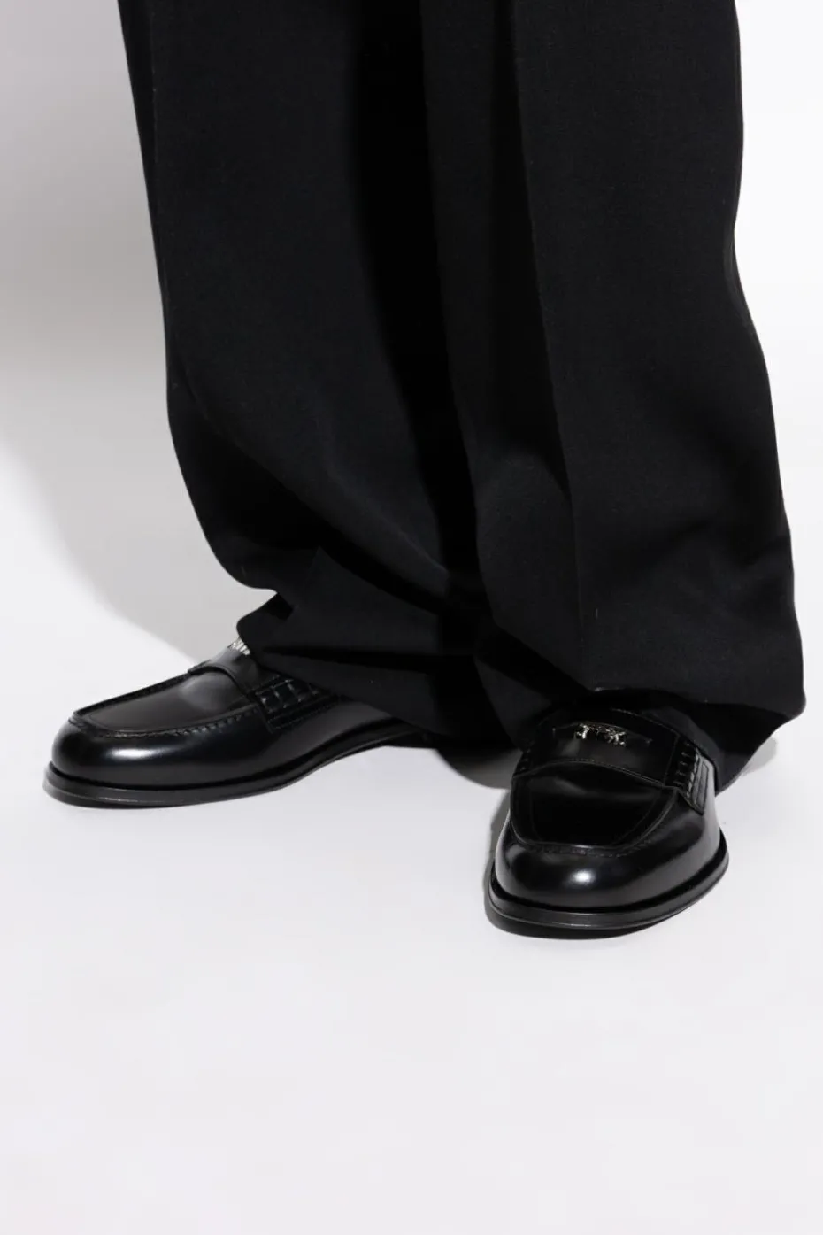 Dsquared2 CZARNY Skórzane loafersy