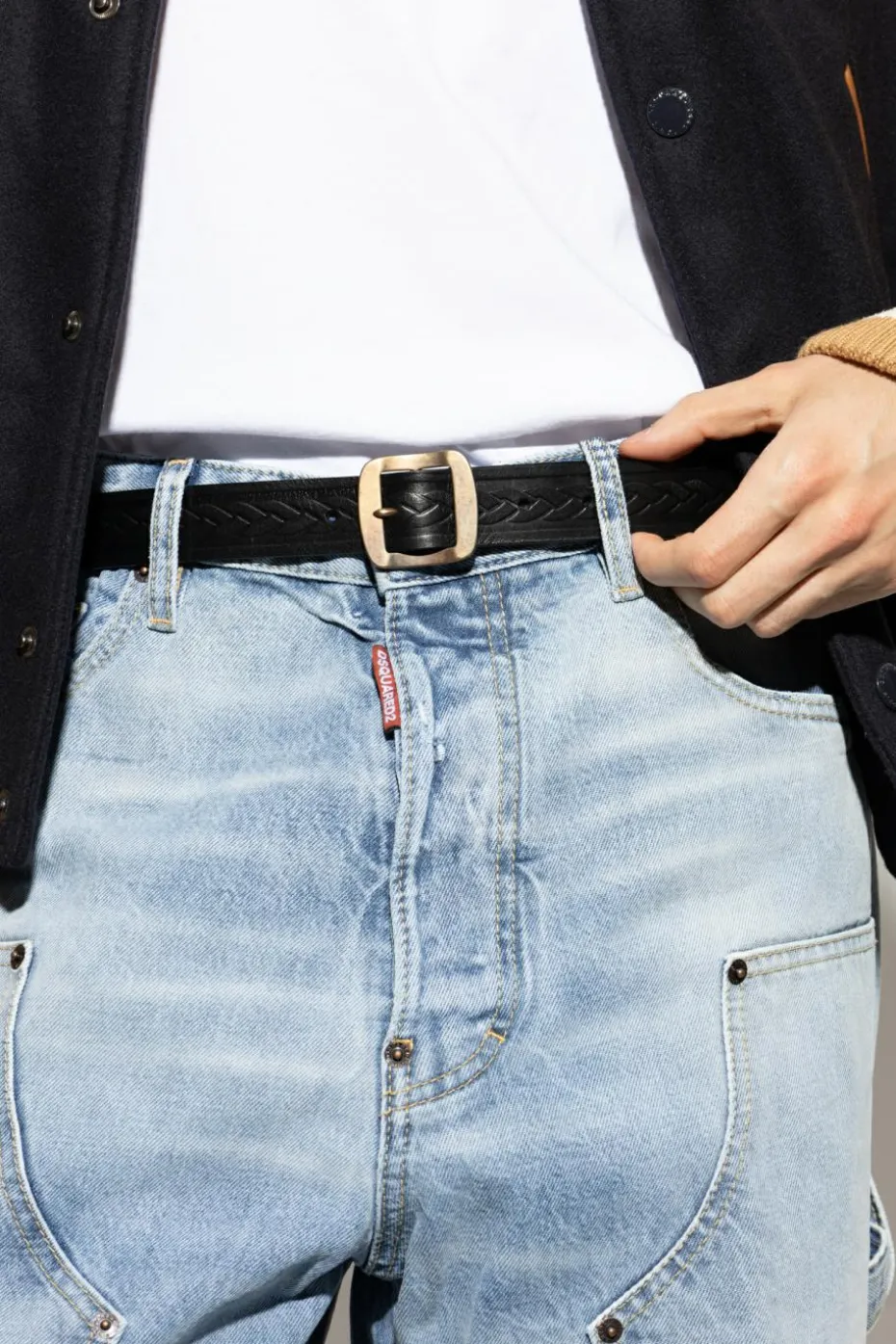 Dsquared2 CZARNY Skórzany pasek